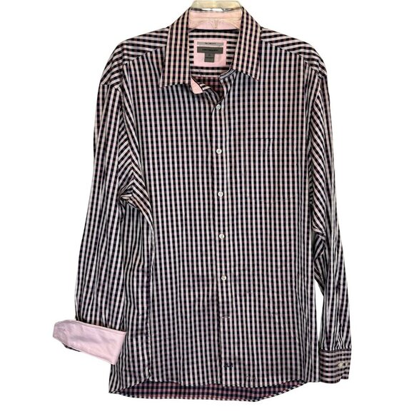 Johnston & Murphy Mens Long‎ Sleeve Button Down Dress Shirt - Size XL - Picture 2 of 8